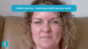 Kelly discussing their caregiving journey.